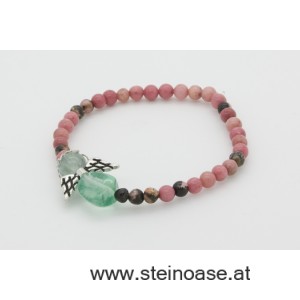 Armband Rhodonit & Engel Fluorit